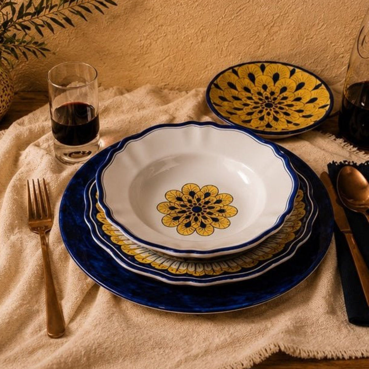 Stratificata 4-Piece Hand-Painted Italian Place Setting