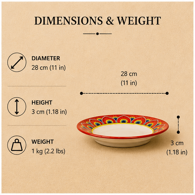 Intreccio Red Rimmed Soup & Pasta Bowl | Hand-Painted Italian Soup Bowl from Deruta