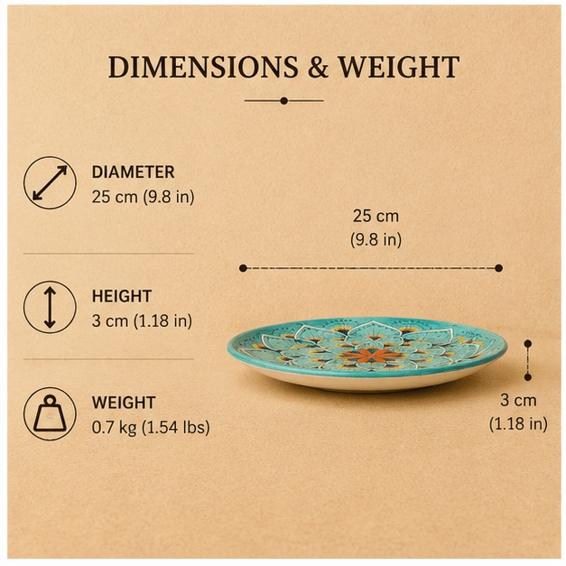 Intreccio Teal Salad Plate | Hand-Painted Italian Salad Plate from Deruta