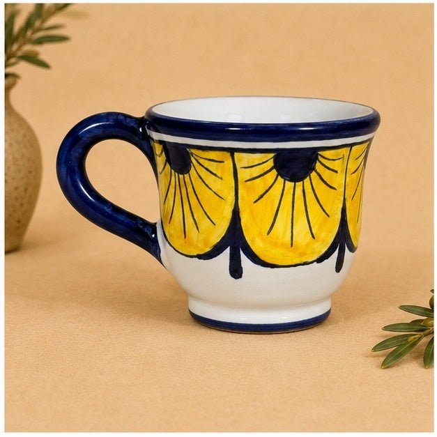 Stratificata Espresso Cup & Saucer | Hand-Painted Italian Espresso Set from Deruta