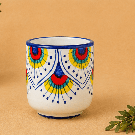 Intreccio Espresso Cup & Saucer Set | Hand-Painted Italian Espresso Set from Deruta