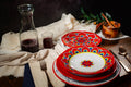 Intreccio Red 4-Piece Place Setting | Hand-Painted Italian Dinnerware from Deruta