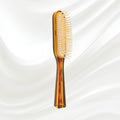 108 KOH-I-NOOR Jaspe rectangular hairbrush with brown tortoiseshell acetate handle, and synthetic pins; KOH-I-NOOR's gold logo stamped on the handle