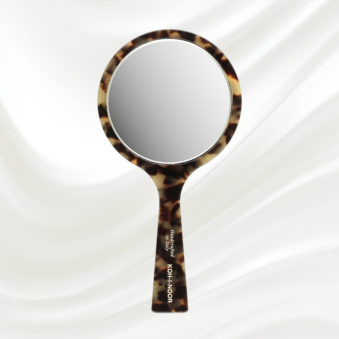 Luxury Hand Mirror - Garden Green Acetate with German Glass