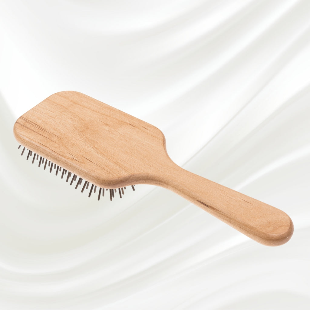 Cepillo neumático de pelo con paleta de madera de aliso rojo Legno con púas de madera de carpe