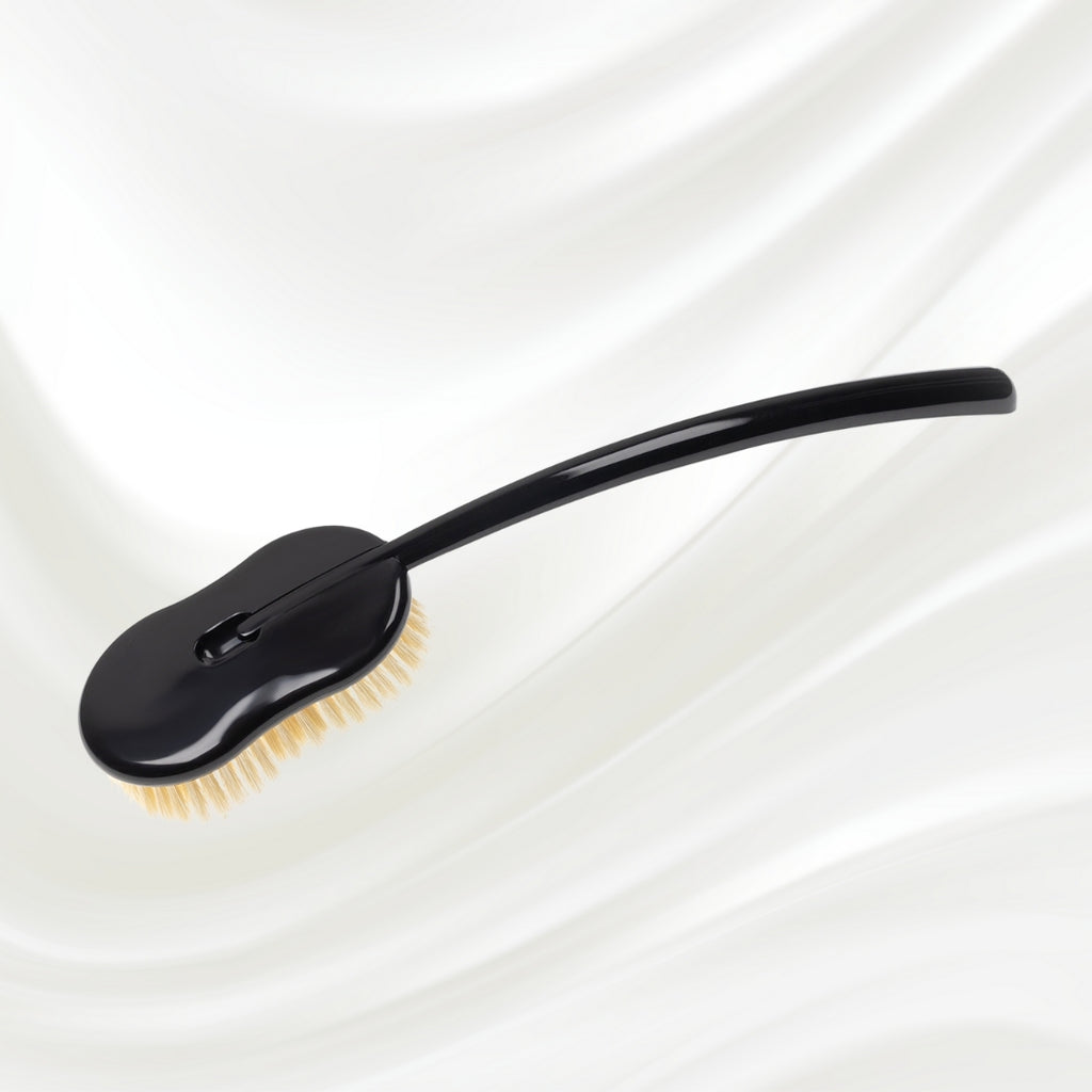 Natural Bristle Shower Back Brush - Long Handle for Full Back Exfoliation (48cm)