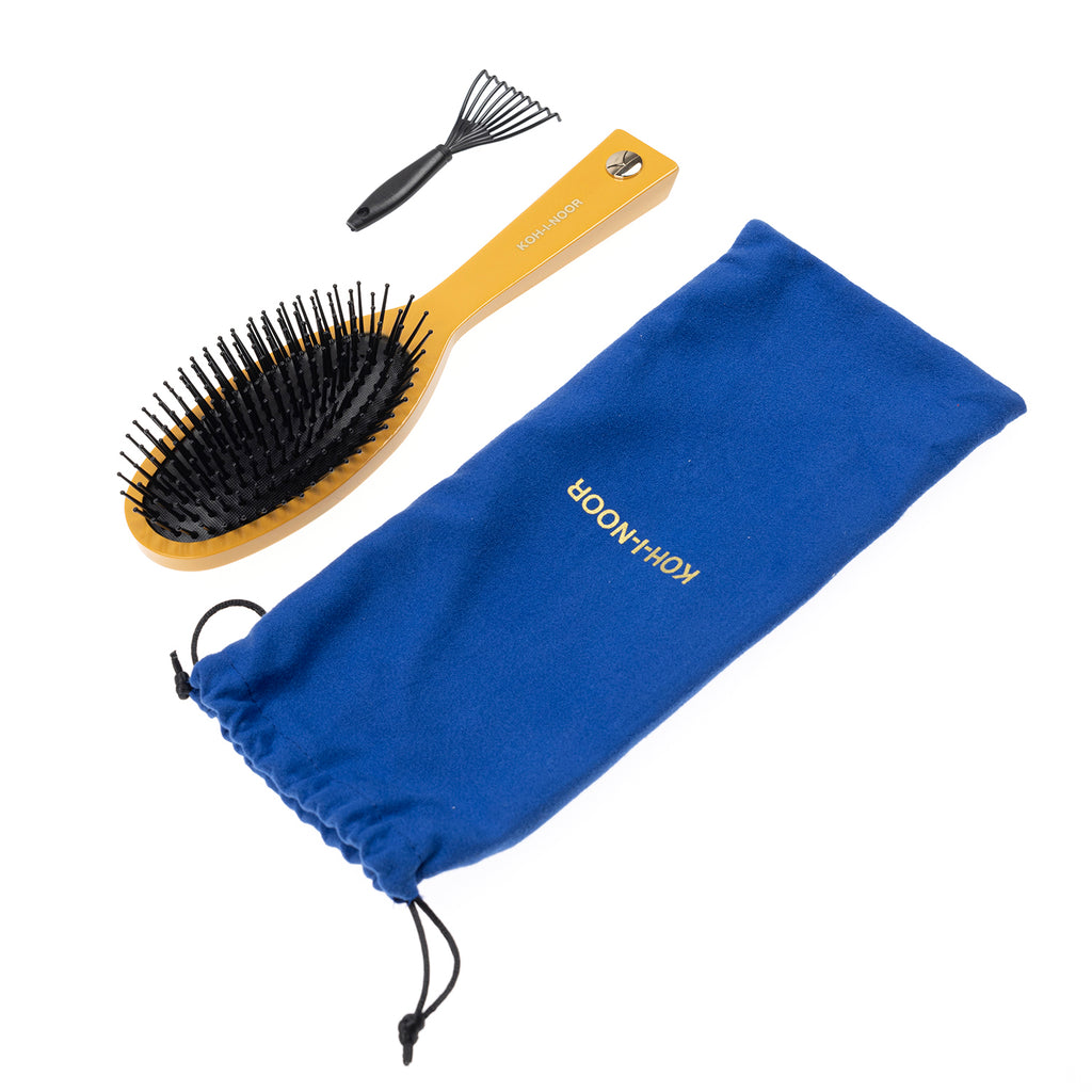 Blue Blemish Pastel Synthetic Pin Brush - Biodegradable Acetate for Thick & Coarse Hair