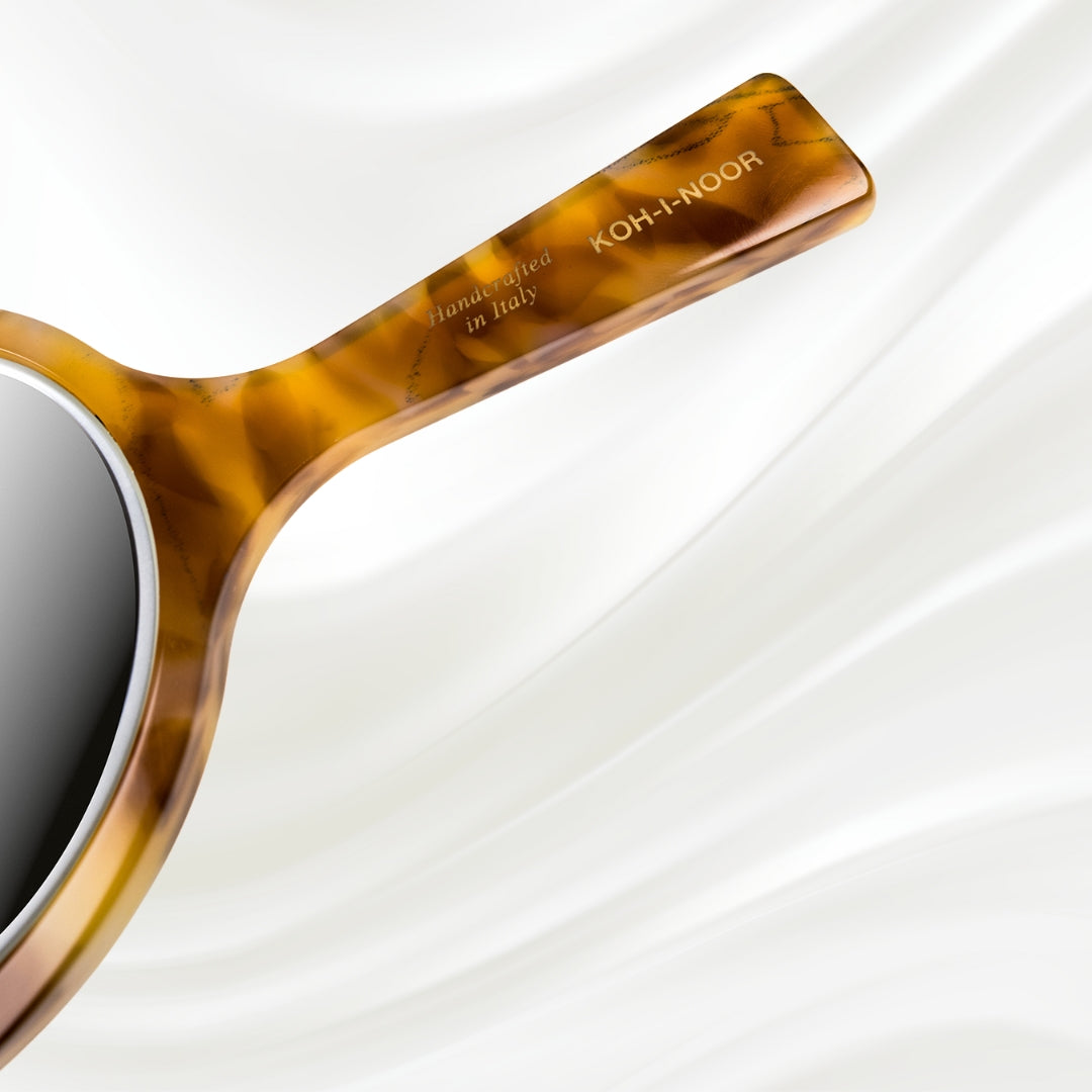 Luxury Hand Mirror - Honey Yellow | German Glass & Cellulose Acetate