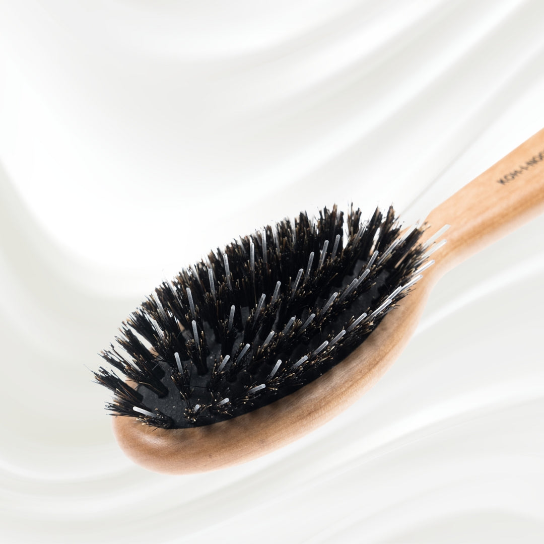 Cepillo neumático para el pelo de madera de aliso Legno con cerdas de jabalí y púas de nailon