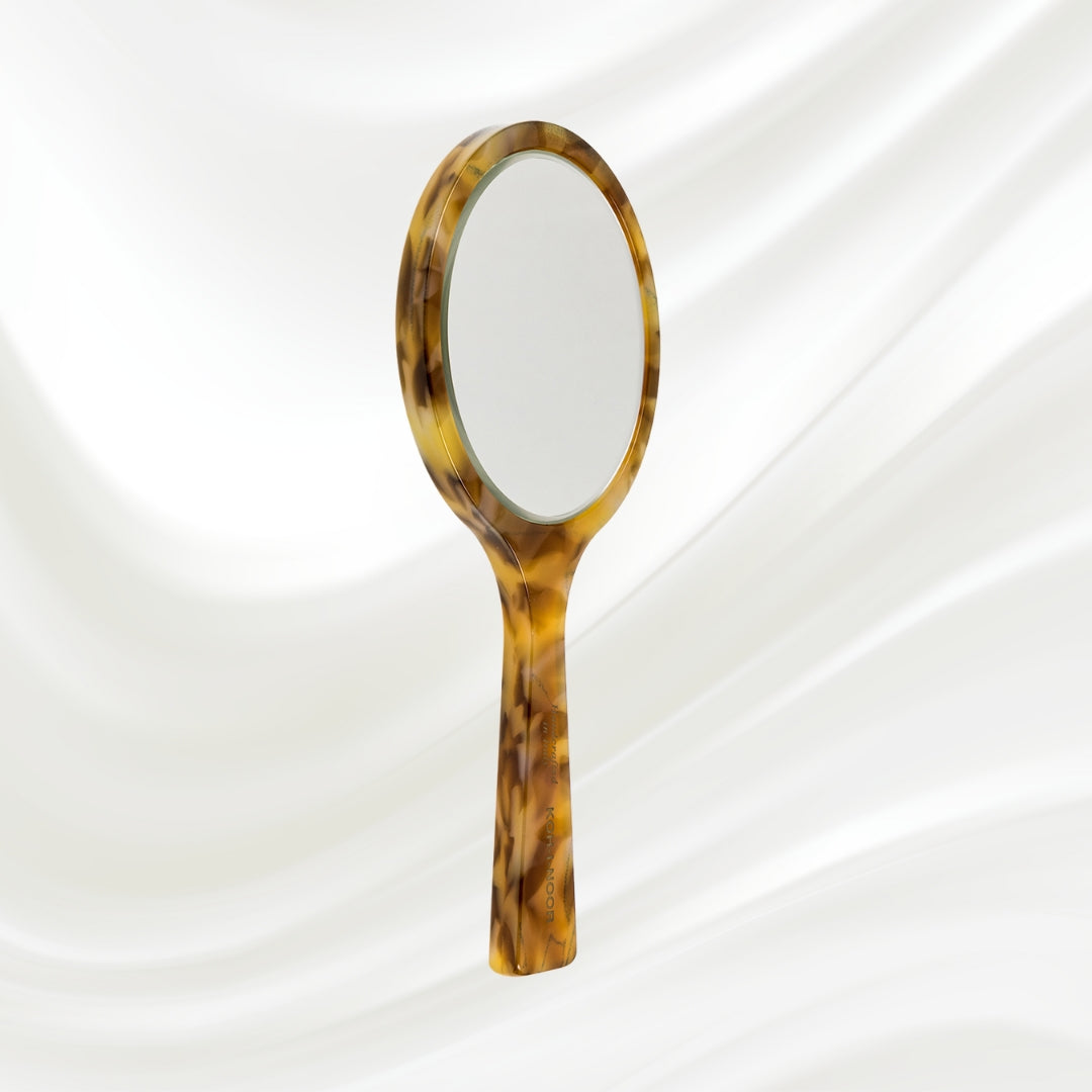 Luxury Hand Mirror - Honey Yellow | German Glass & Cellulose Acetate