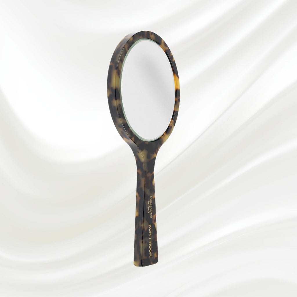 Luxury Hand Mirror - Garden Green Acetate with German Glass