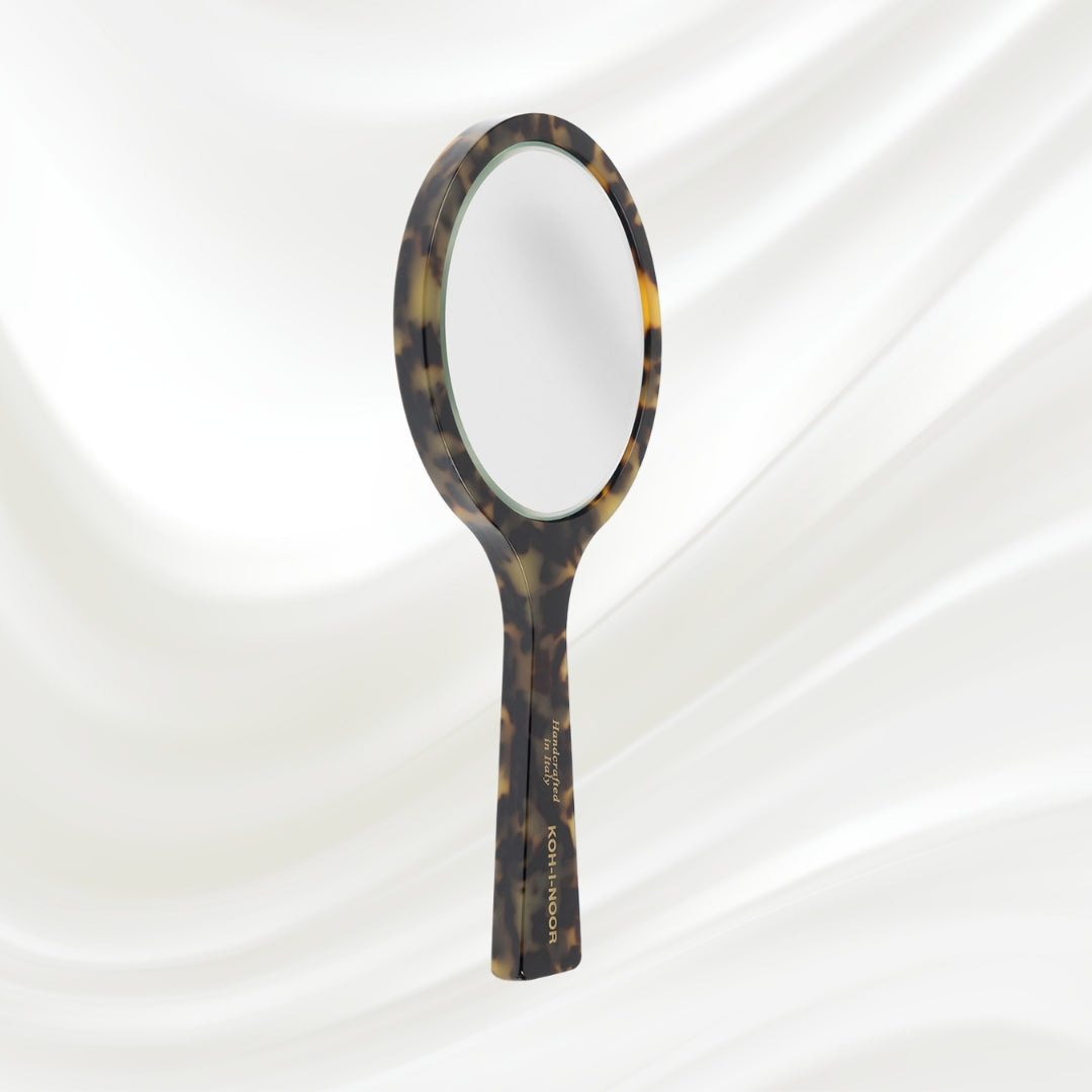 Luxury Hand Mirror - Garden Green Acetate with German Glass