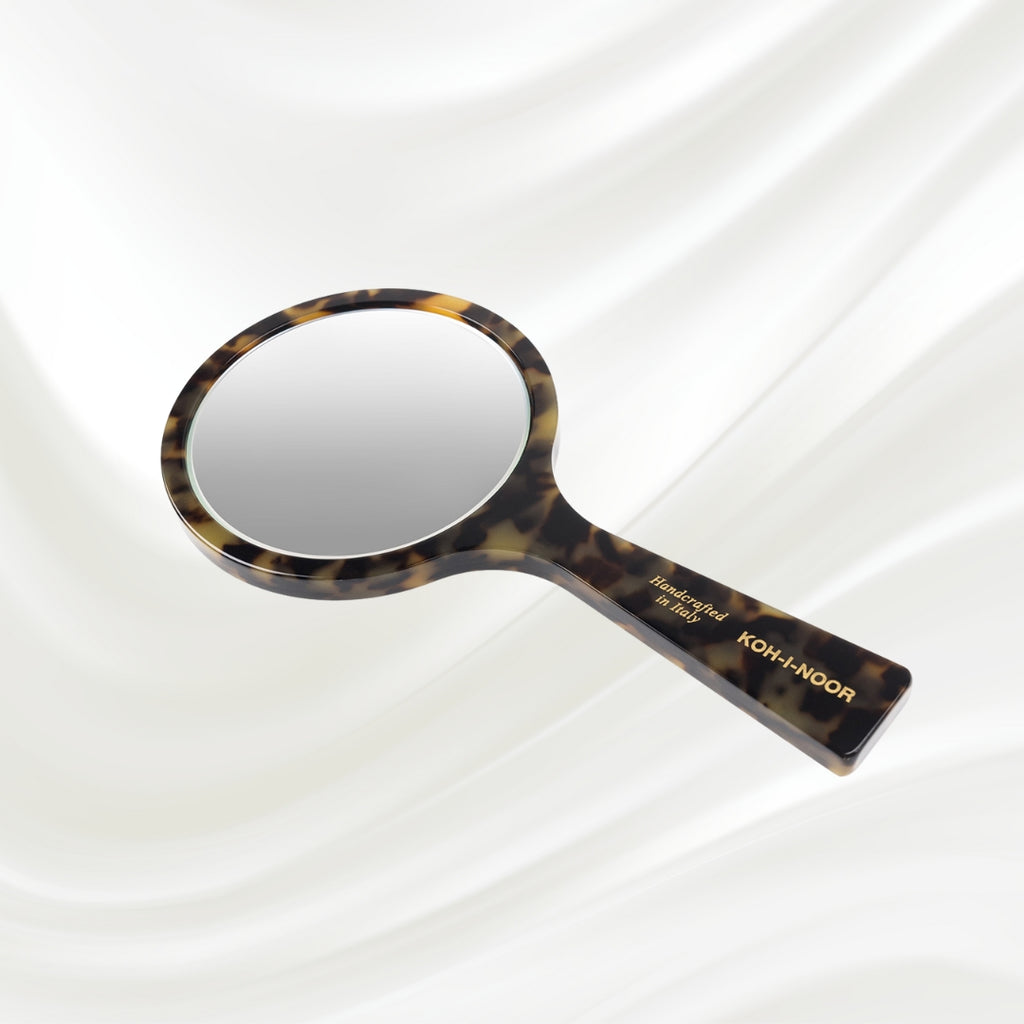 Luxury Hand Mirror - Garden Green Acetate with German Glass