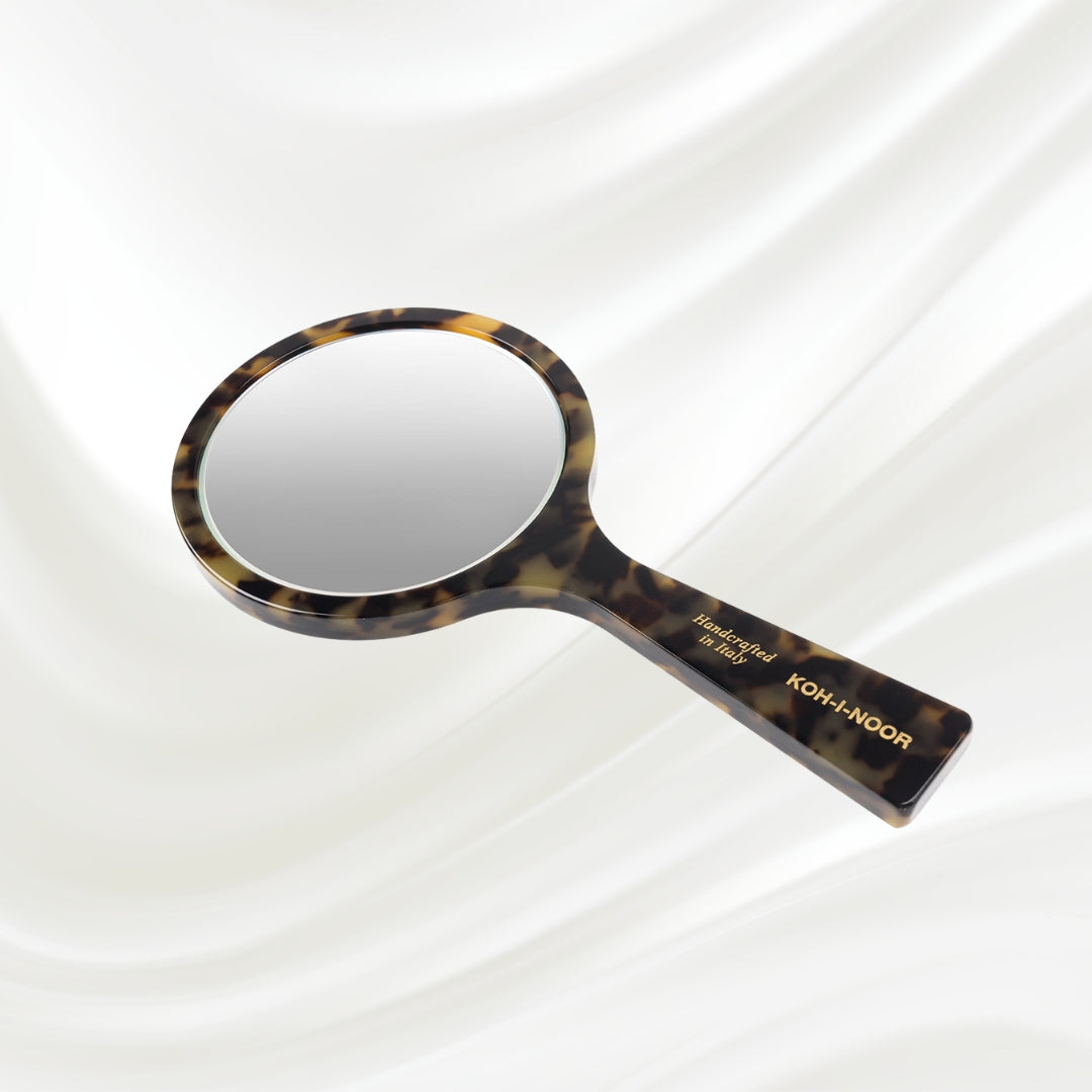 Luxury Hand Mirror - Garden Green Acetate with German Glass
