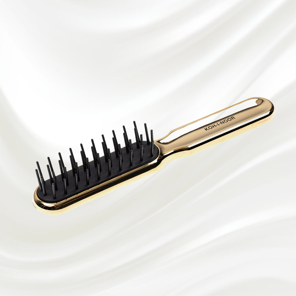 7114G KOH-I-NOOR Metallic styling brush with gold plated handle; KOH-I-NOOR's logo stamped on the handle