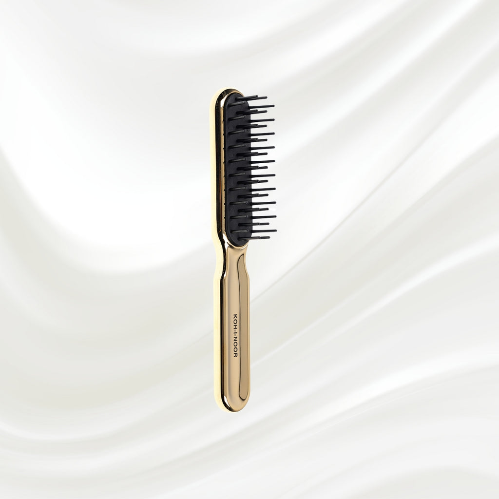 7114G KOH-I-NOOR Metallic styling brush with gold plated handle; KOH-I-NOOR's logo stamped on the handle