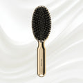 7118G KOH-I-NOOR Metallic hairbrush with gold plated handle, and boar and nylon bristles; KOH-I-NOOR's logo stamped on the comb