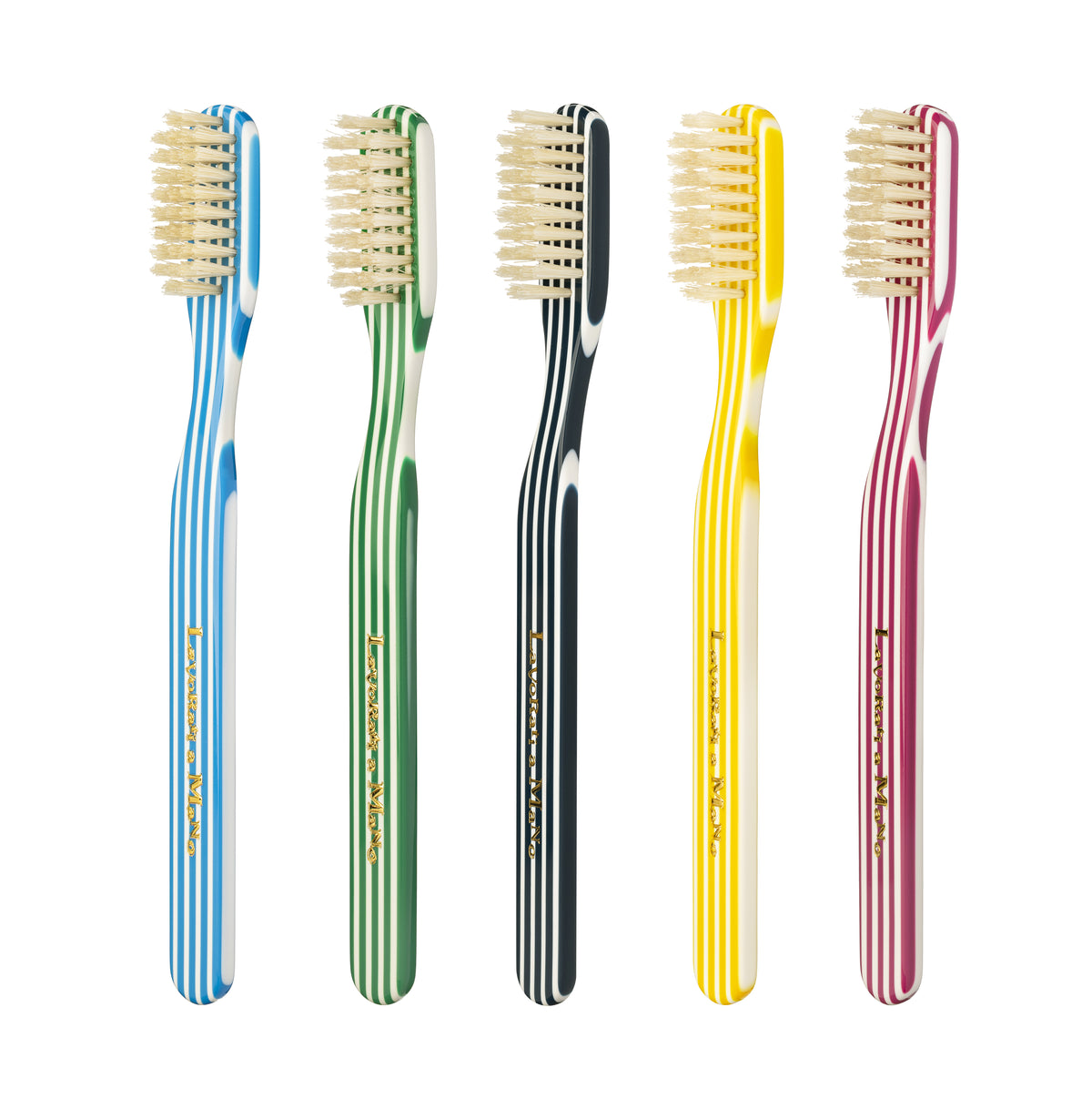 Capri Medium Natural Bristles Toothbrush by Lavorati a Mano