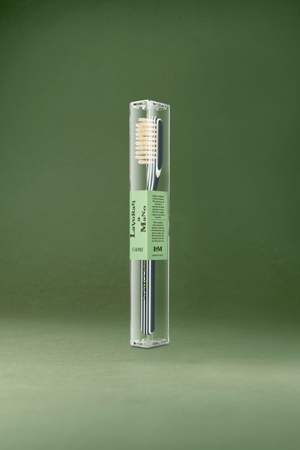 Capri Medium Natural Bristles Toothbrush by Lavorati a Mano