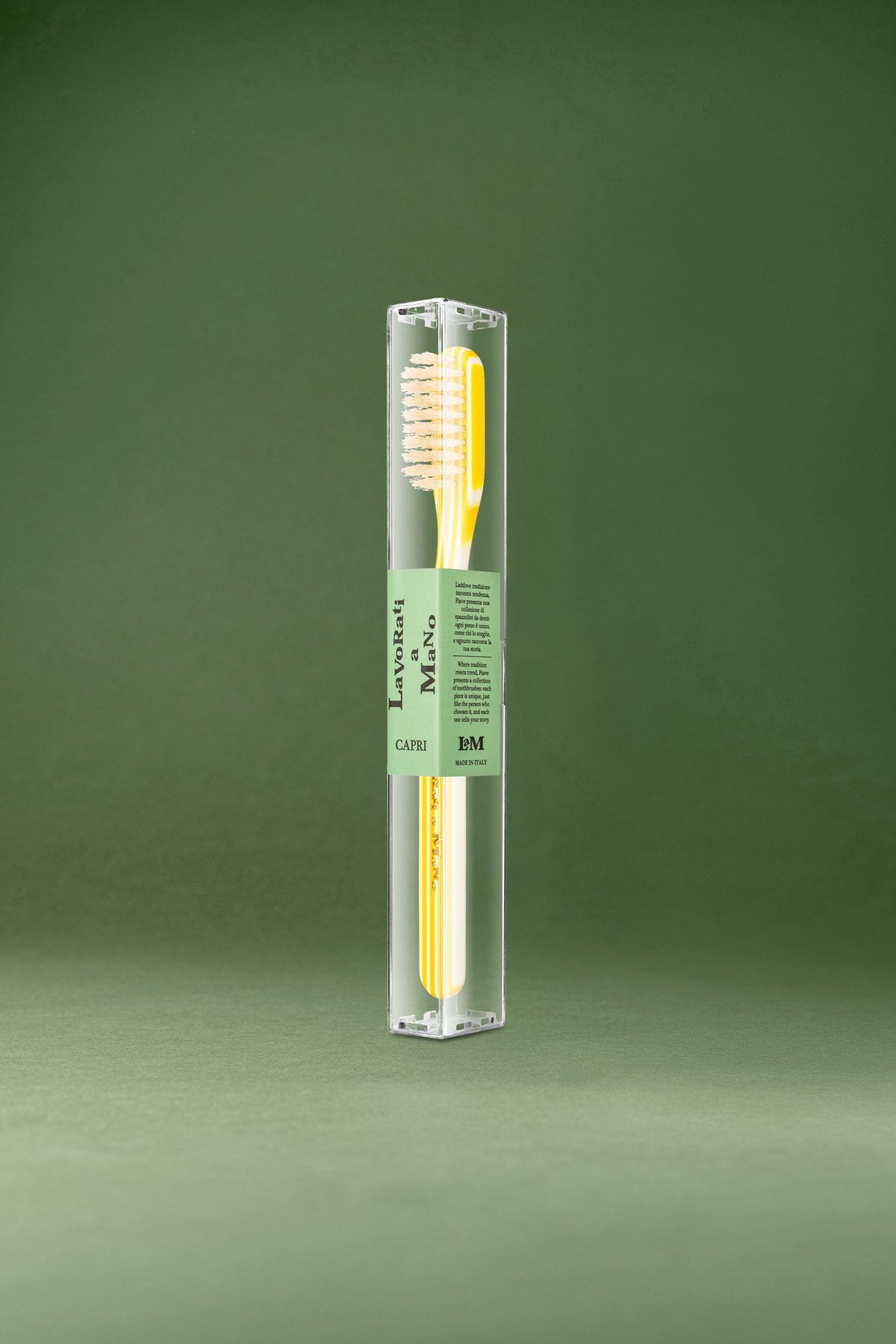 Capri Medium Natural Bristles Toothbrush by Lavorati a Mano