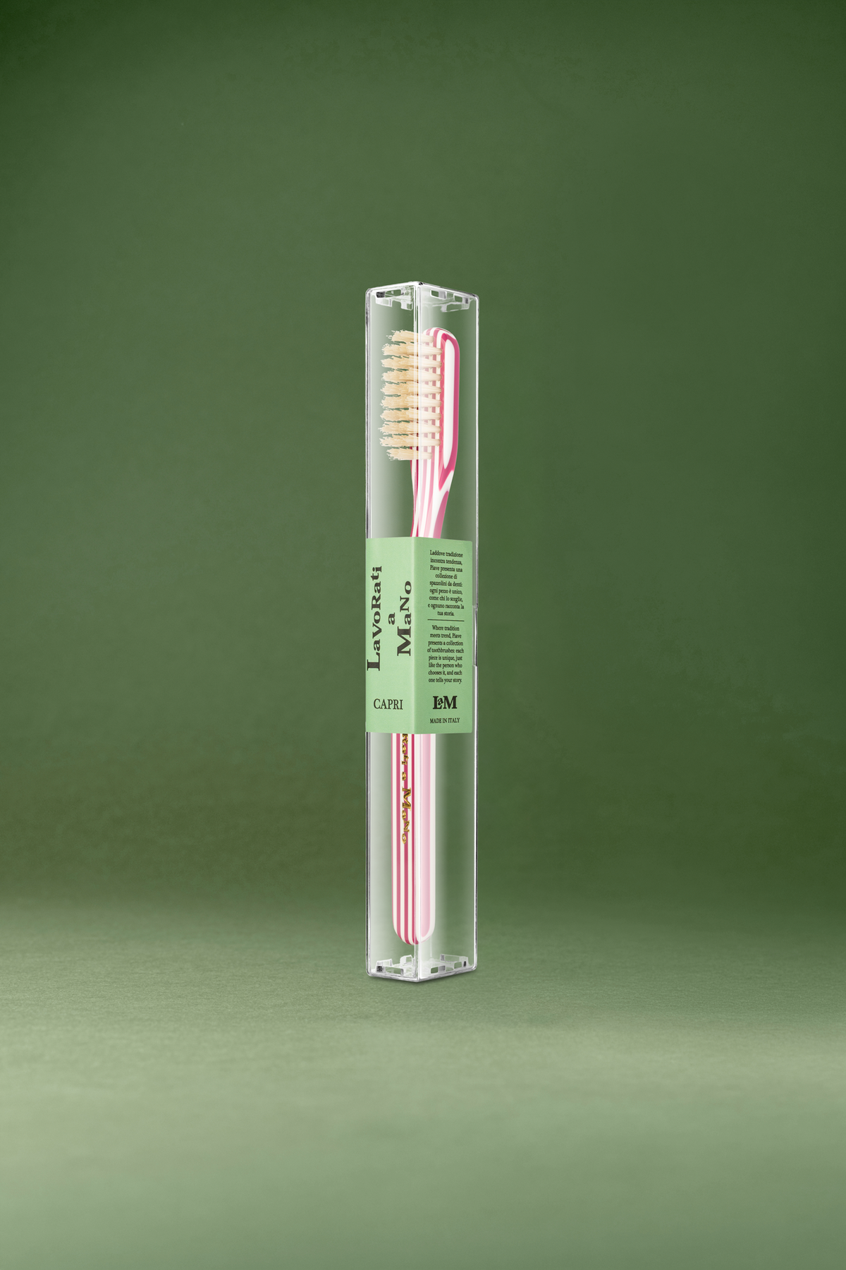 Capri Medium Natural Bristles Toothbrush by Lavorati a Mano