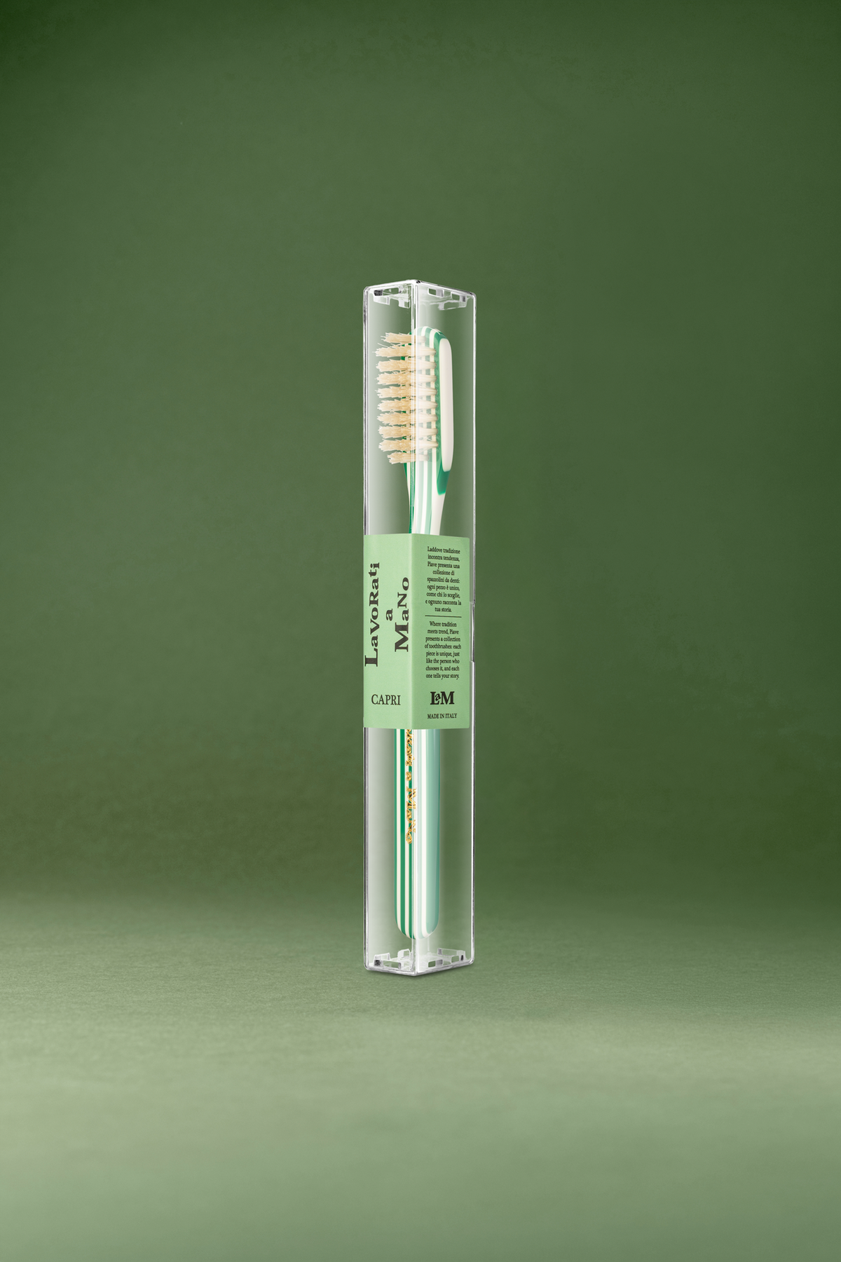 Capri Medium Natural Bristles Toothbrush by Lavorati a Mano