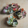 silk scrunchie with floral patterns