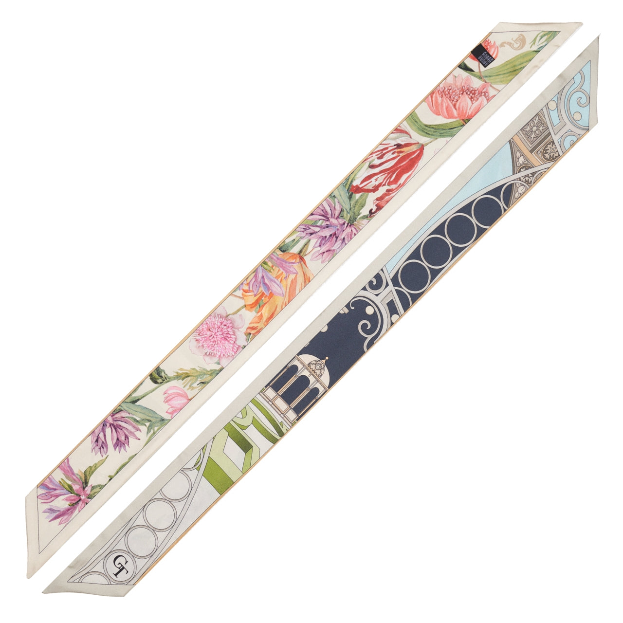 silk twilly with floral design