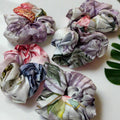 silk scrunchie with floral pattern