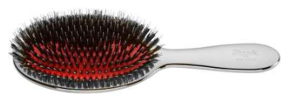 Janeke Pneumatic Hair Brush – Boar Bristle & Nylon Pin Detangling Brush (Chrome & Gold)