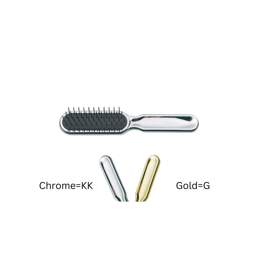 Metallic Styling Brush - Pneumatic Synthetic Pins for Thick & Coarse Hair