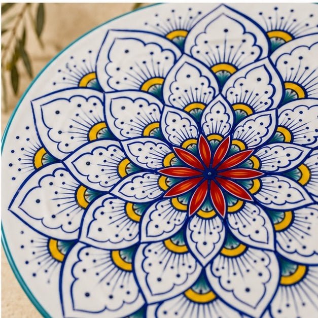 Intreccio Teal Charger Plate | Hand-Painted Italian Charger Plate from Deruta