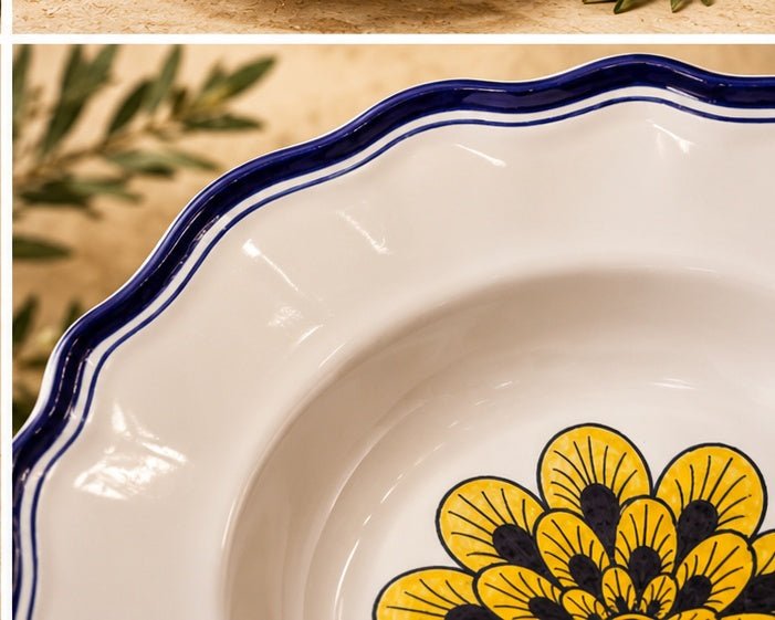 Stratificata Rimmed Soup Bowl | Hand-Painted Italian Soup Bowl from Deruta