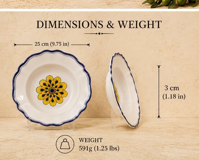Stratificata Rimmed Soup Bowl | Hand-Painted Italian Soup Bowl from Deruta