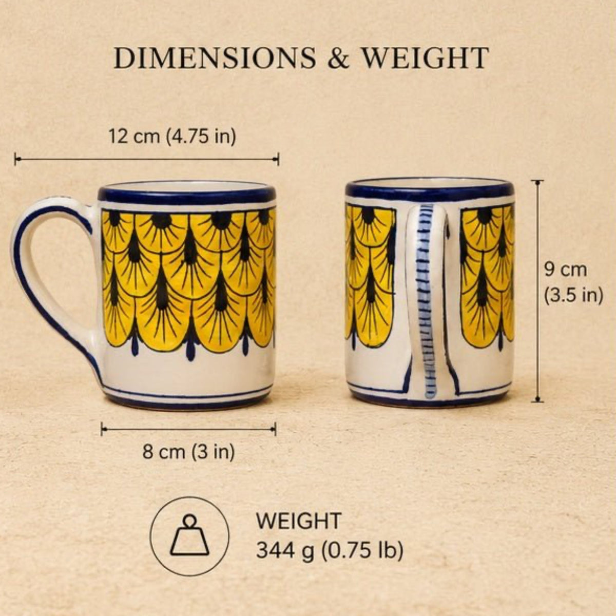 Stratificata Coffee & Tea Mug | Hand-Painted Italian Mug from Deruta