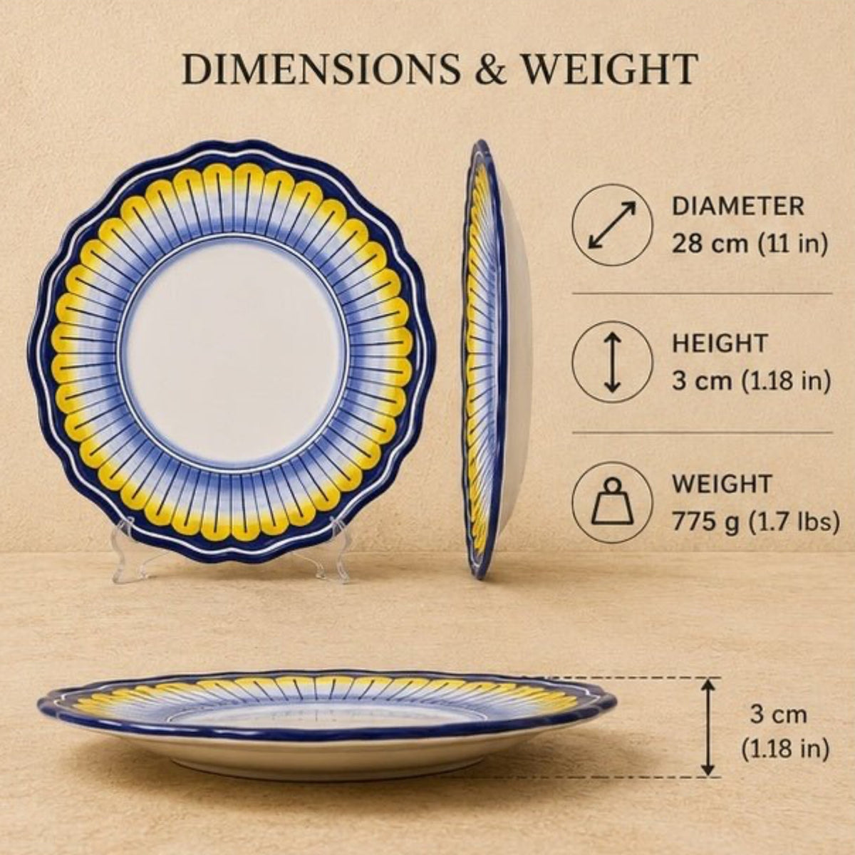 Stratificata Dinner Plate | Hand-Painted Italian Dinner Plate from Deruta