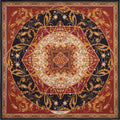 red, white, black and gold silk scarf with geometric and floral patterns inspired by palaces of the Gonzaga family