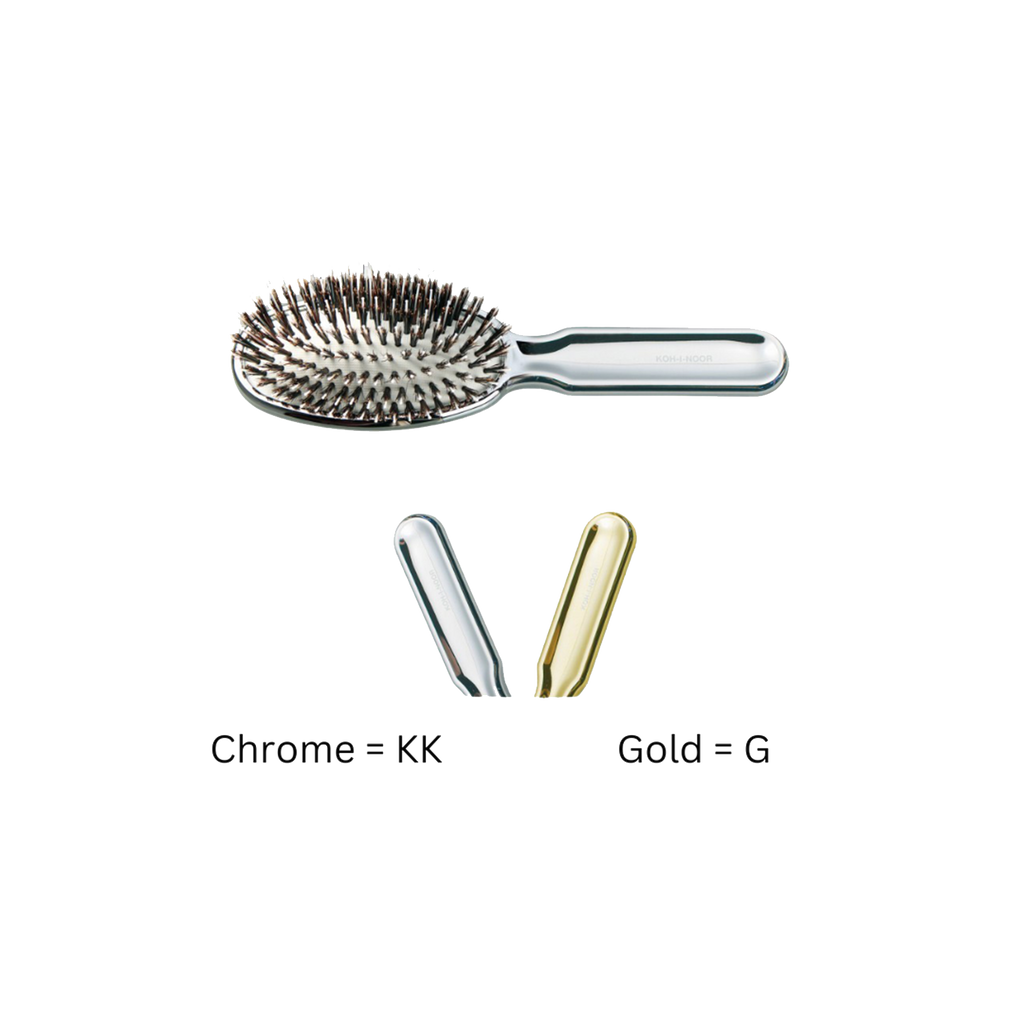 Metallic Nylon & Boar Bristle Hair Brush - Pneumatic Cushion for All Hair Types
