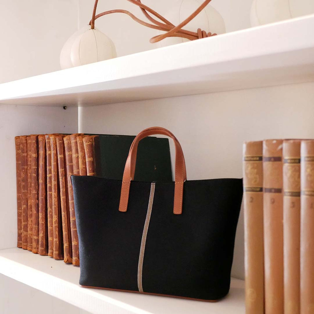 Carlia Small Tote Cotton Canvas and Leather by Nosetta