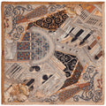 silk scarf depicting architectural elements of the city of Venice, statues, mosaics and stained glass
