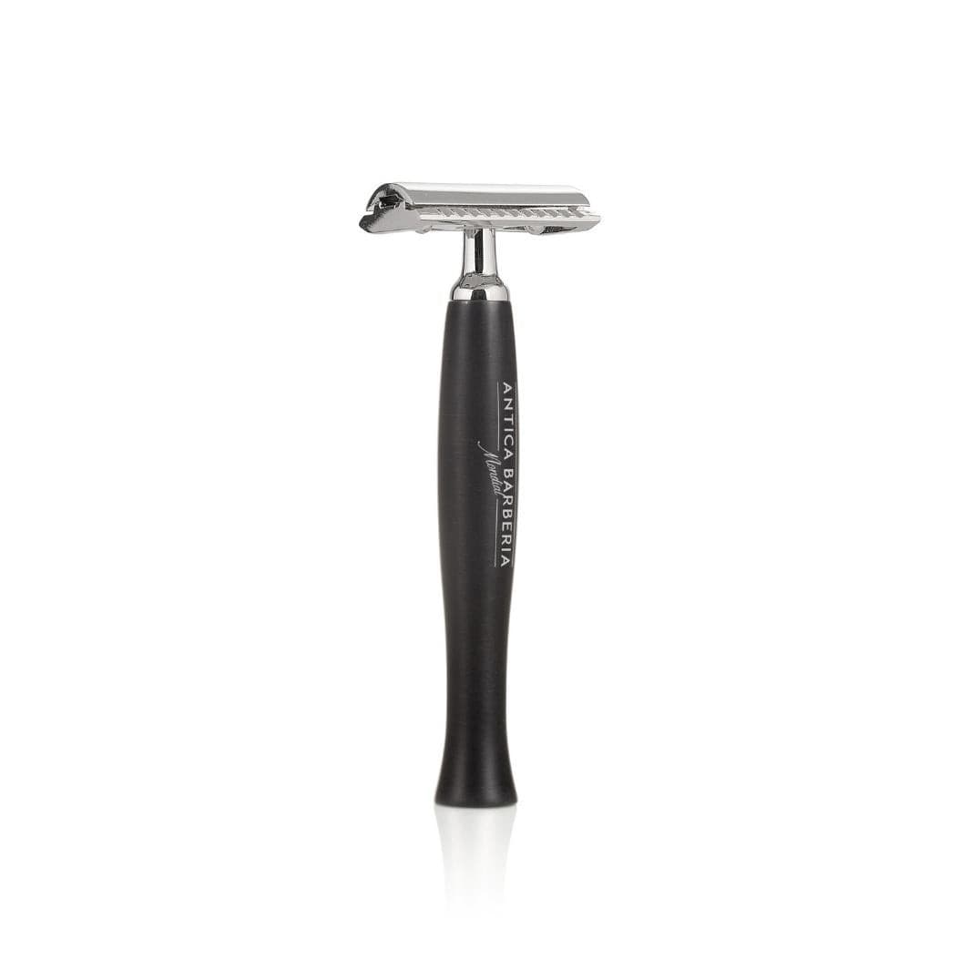 Panther Safety Razor with Black Brushed Aluminum Handle
