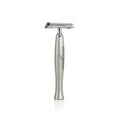 Titan Safety Razor with Silver Brushed Aluminum Handle