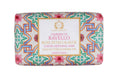 Decorative soap bar with 'Gardini di Ravello' branding on a white background