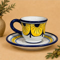 Stratificata Espresso Cup & Saucer | Hand-Painted Italian Espresso Set from Deruta