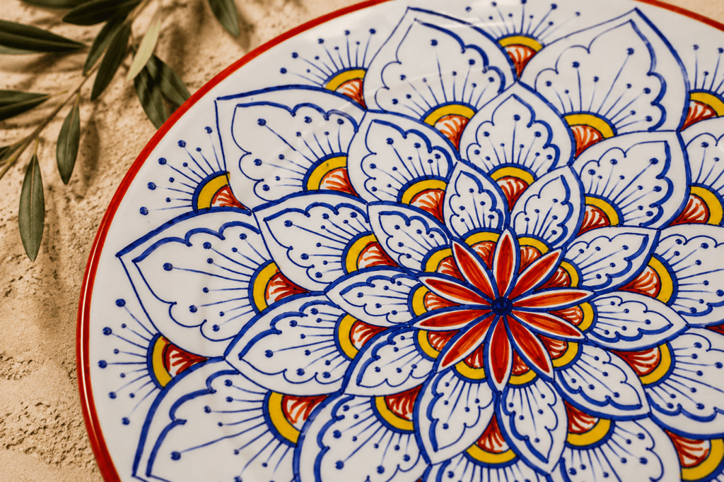Intreccio Red Charger Plate | Hand-Painted Italian Charger Plate from Deruta