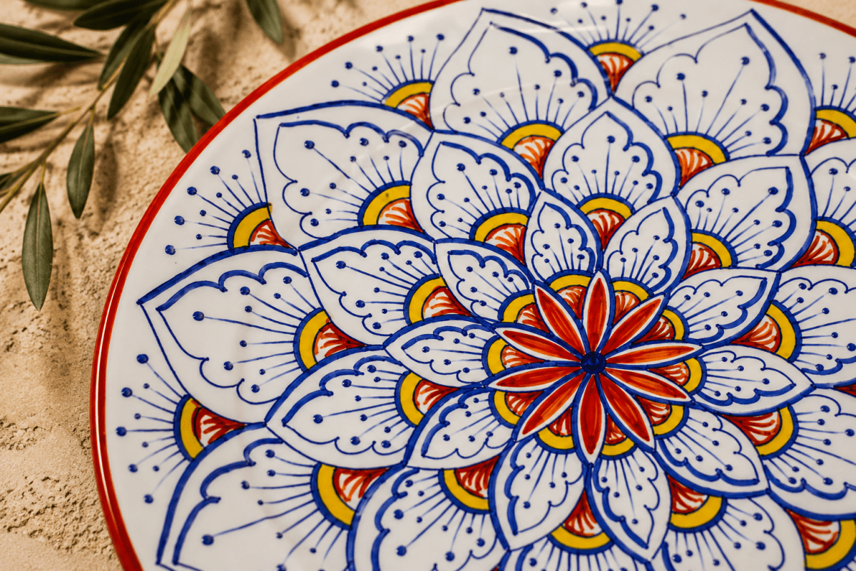 Intreccio Red Charger Plate | Hand-Painted Italian Charger Plate from Deruta