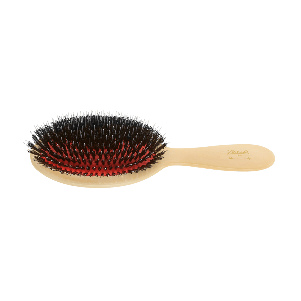 Janeke Synthetic Horn Pneumatic Hairbrush – Boar & Nylon Bristle Brush