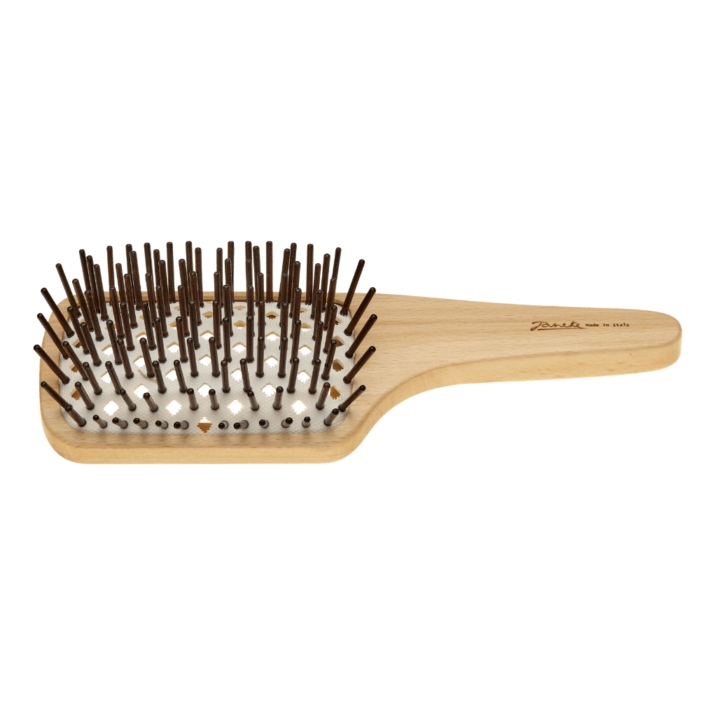 Janeke Wooden SuperBrush – Anti-Static Beech Wood Brush with Hornbeam Pins
