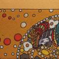 historical decoration on golden silk twilly
