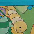 silkworm print on a green and blue silk twilly